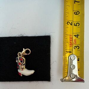 Cowboy Boot Charm with Red and Blue Accents